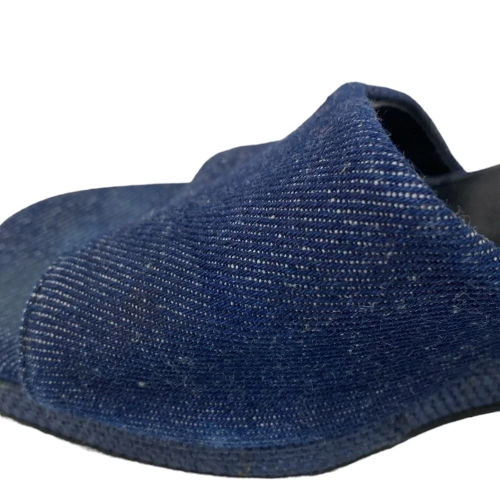 PERUGIA WEDGES HEELED DENIM SANDALS in blue- SIZE 37